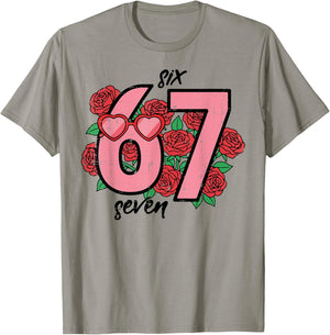 Six Seven 6 7 Valentines Day 67 Meme Kids Boys Youth Women T-Shirt - T-Shirt | Sand