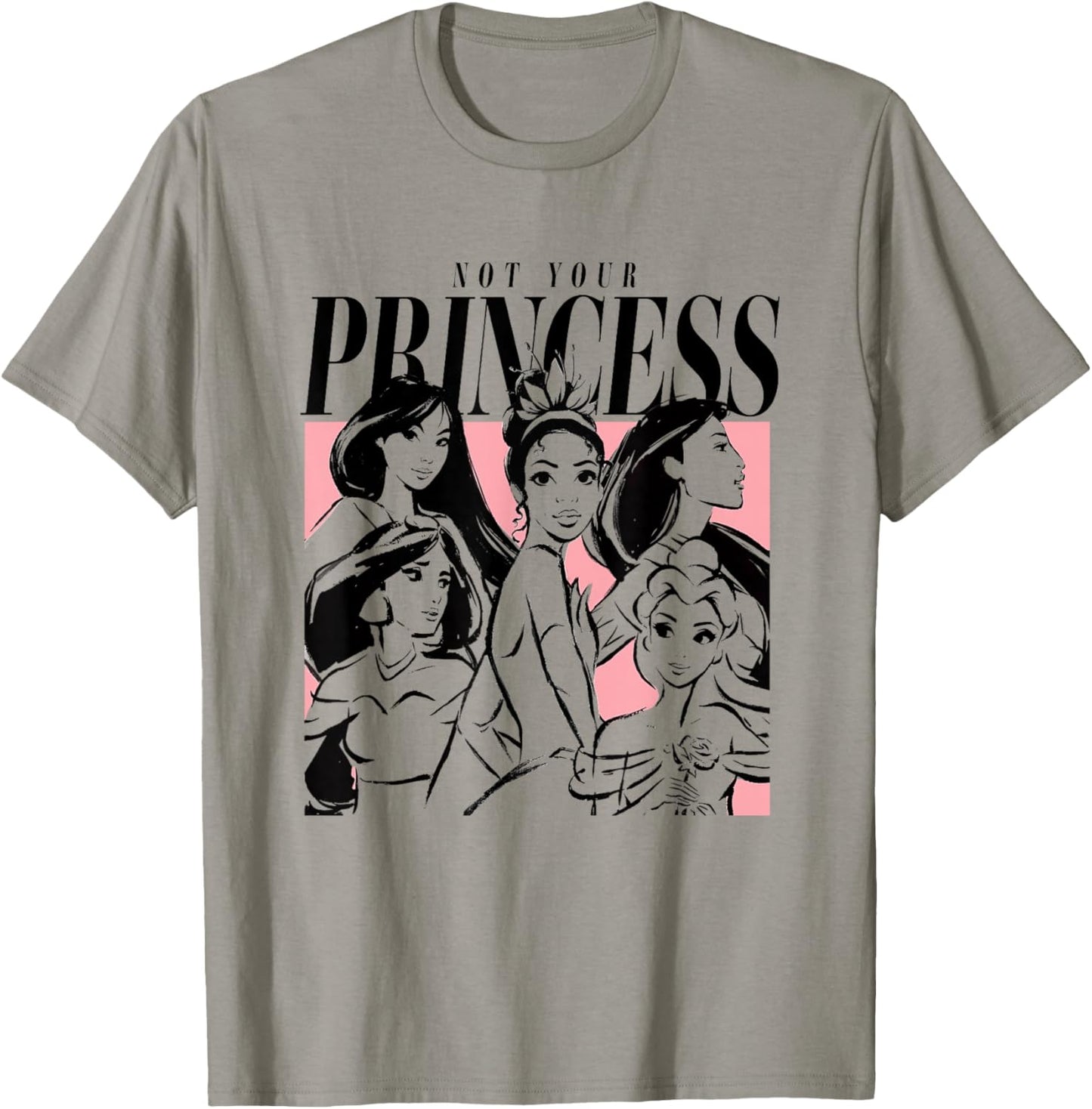Disney Princess Jasmine Tiana Ariel Pocahontas Belle Sketch T-Shirt - T-Shirt | Sand