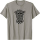 Swirly Great Horned Owl - Botanical Black Bird T-Shirt - T-Shirt | Sand
