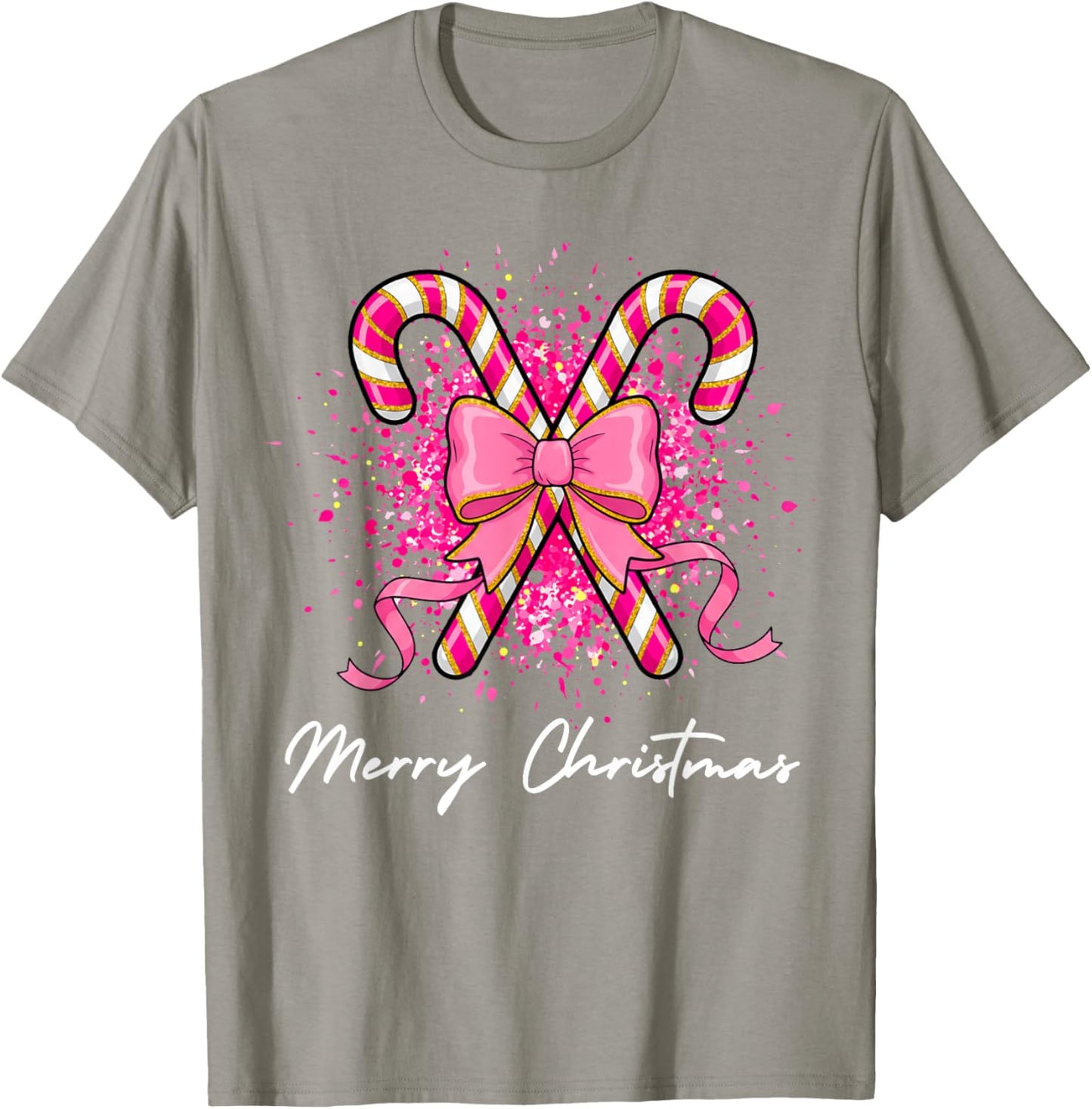 Christmas Pink Bow Croquette Candy Toddler Girls Teens Women T-Shirt - T-Shirt | Sand