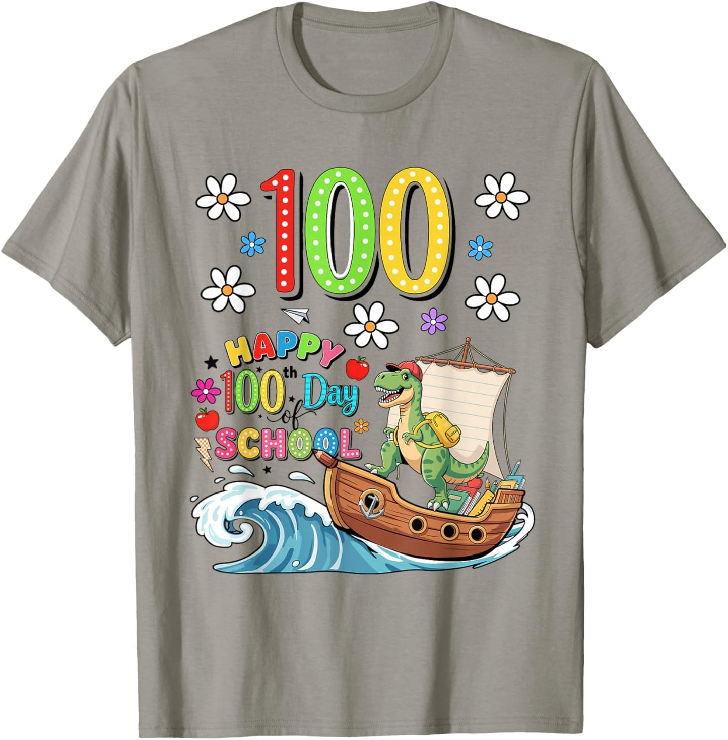 Happy 100th Day of School Design for Kids – 100 Days Smarter T-Shirt - T-Shirt | Sand