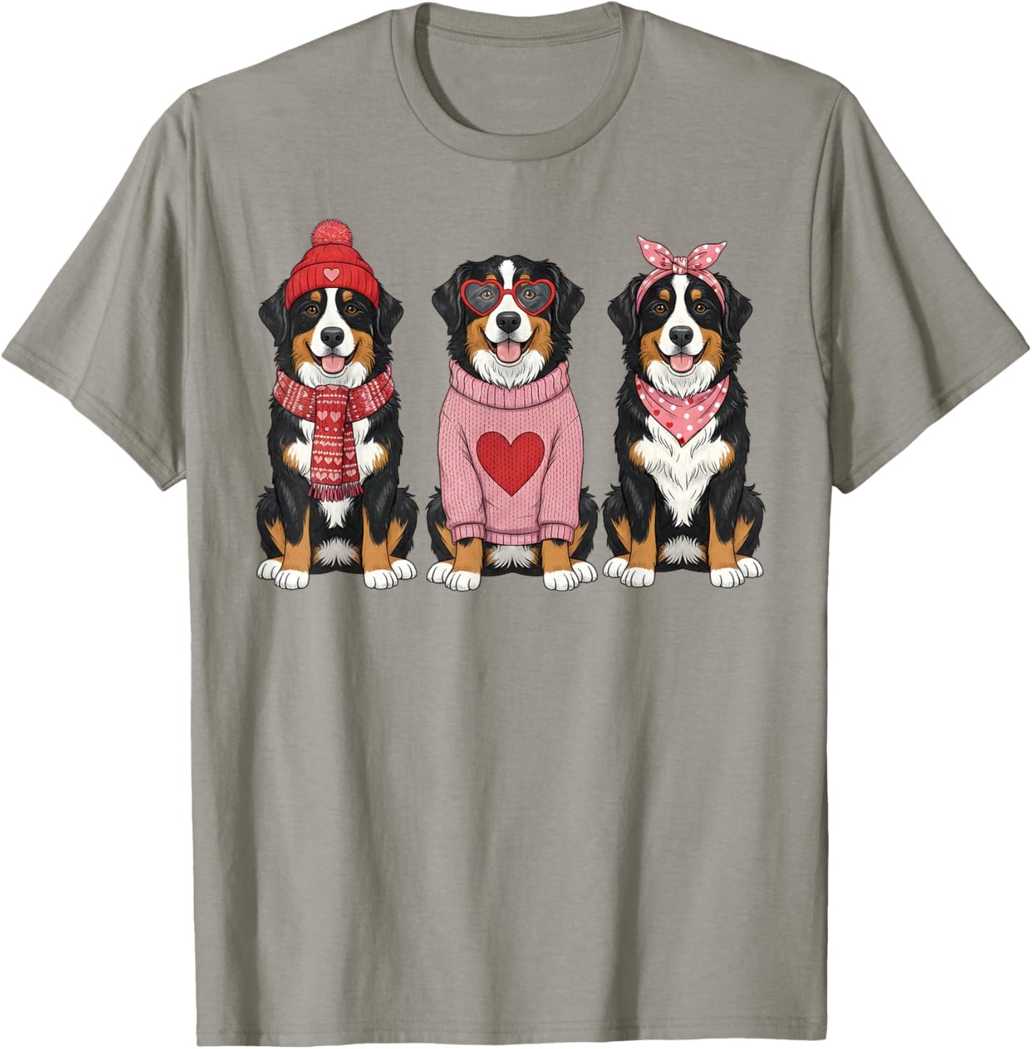 Cute Bernese Mountain Dog Valentine Berner T-Shirt - T-Shirt | Sand