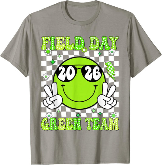 Field Day Green Team Funny for Teacher Kids Field Day Games T-Shirt - T-Shirt | Sand
