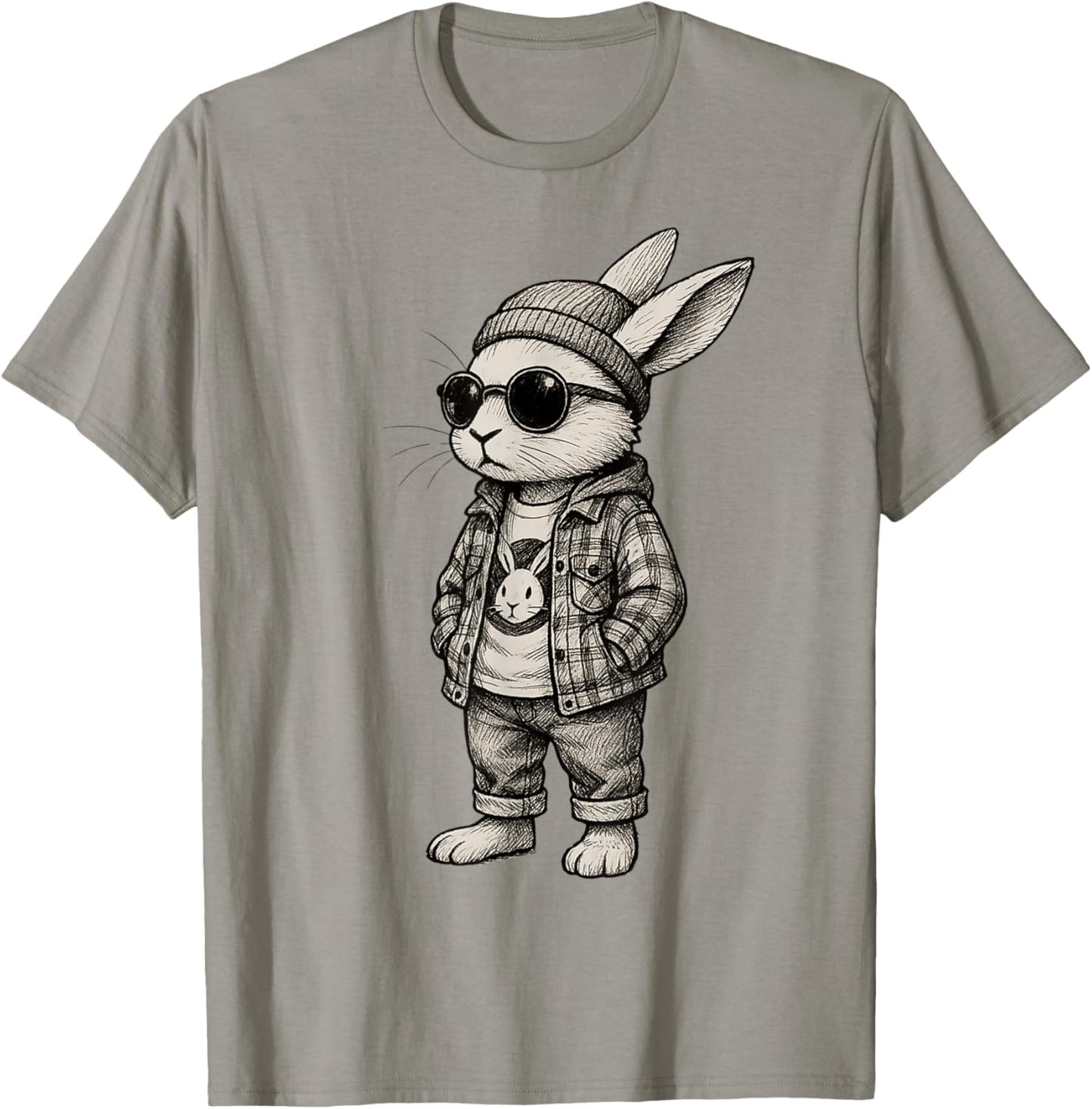 Cool Easter Bunny with Sunglasses for Boys Teens Men Boys T-Shirt - T-Shirt | Sand