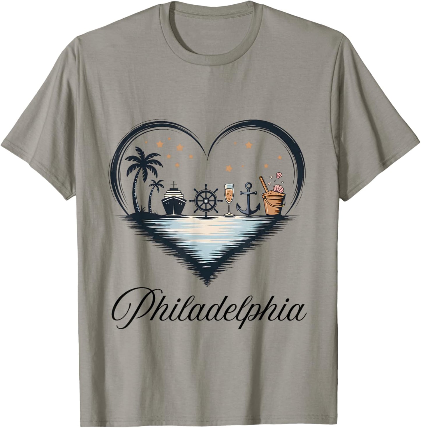 Girls Trip Cruise Vacation Travel Philadelphia T-Shirt - T-Shirt | Sand