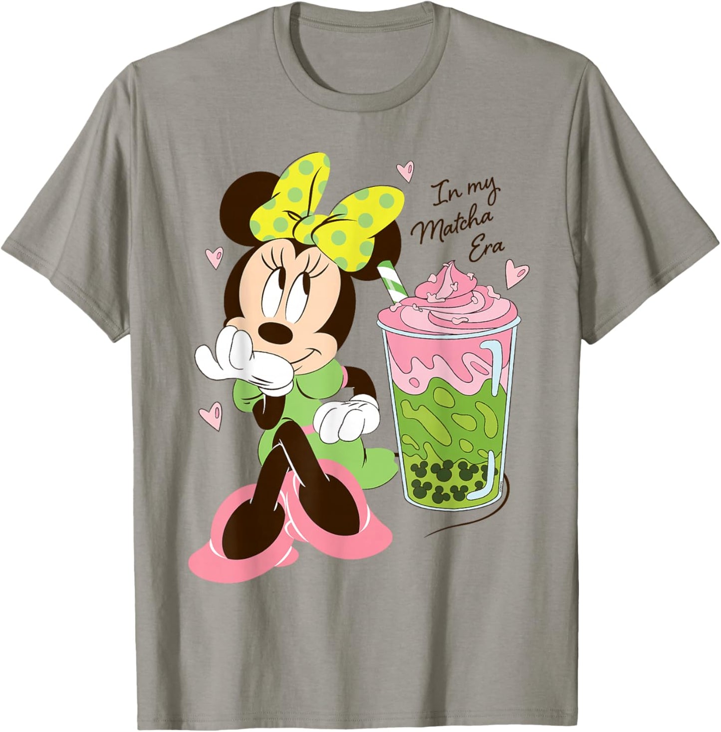 Disney Minnie Mouse Valentine's Day Cute in My Matcha Era T-Shirt - T-Shirt | Sand