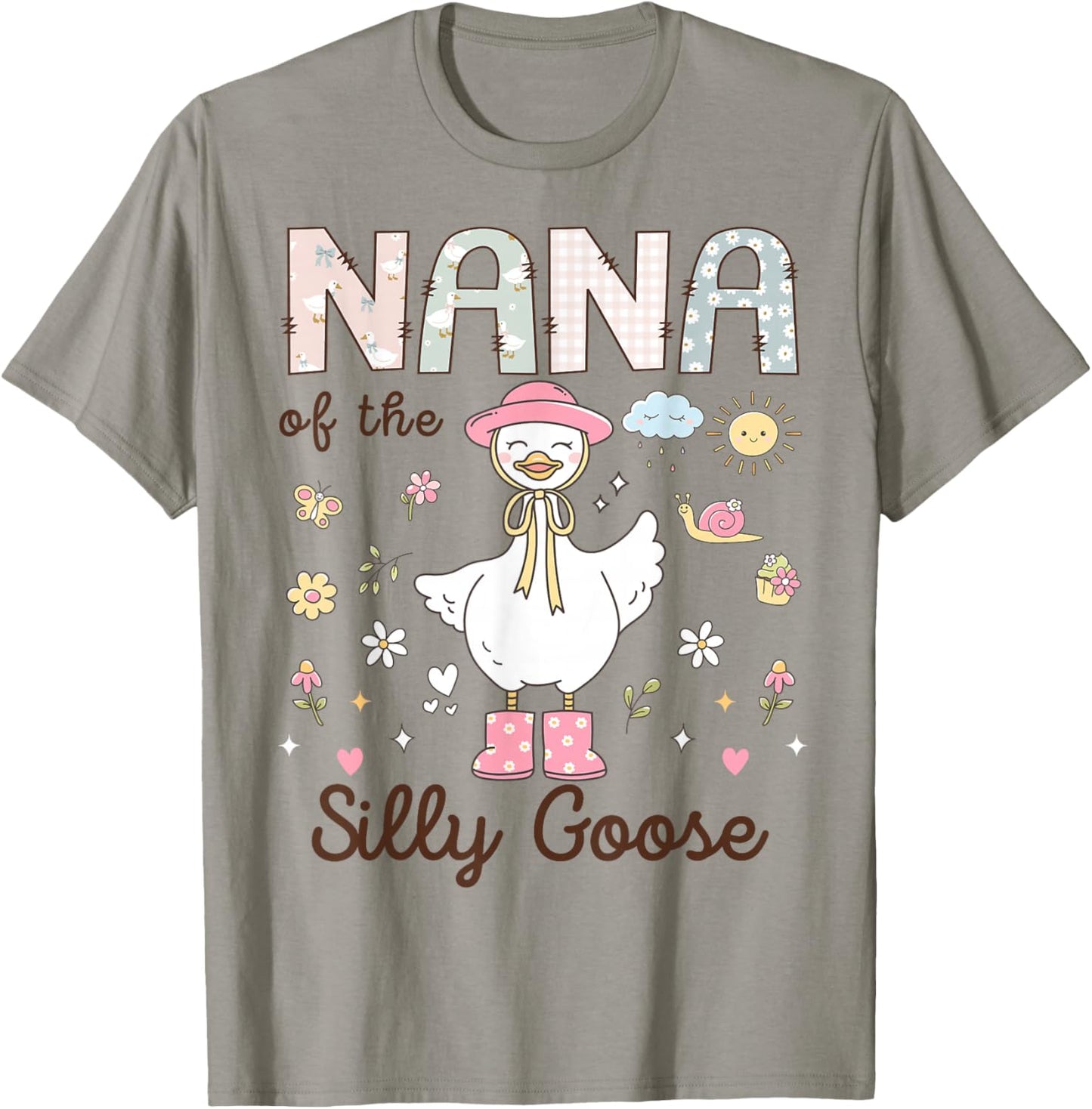 Nana of The Silly Goose First Birthday Girl Family T-Shirt - T-Shirt | Sand