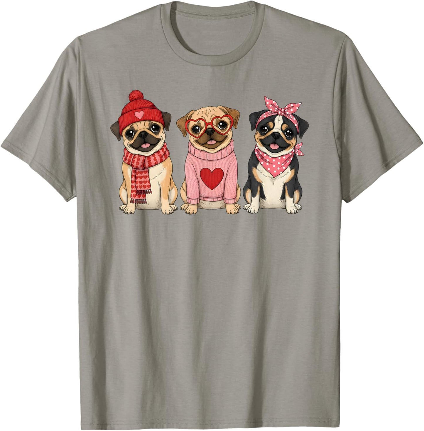 Cute Puggle Valentine Dog T-Shirt - T-Shirt | Sand