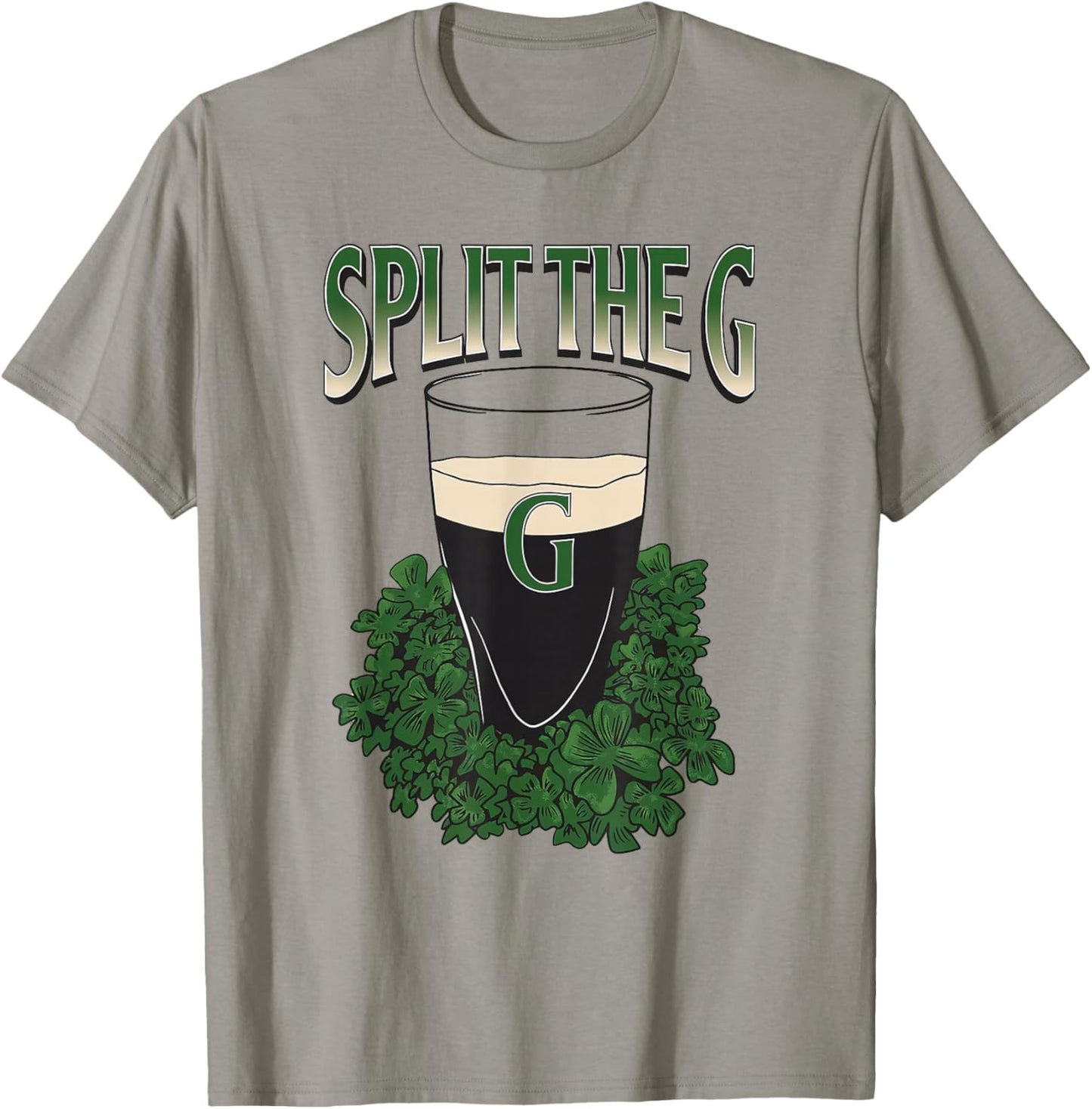 St. Patrick's Day Shamrock Funny Split The G T-Shirt - T-Shirt | Sand