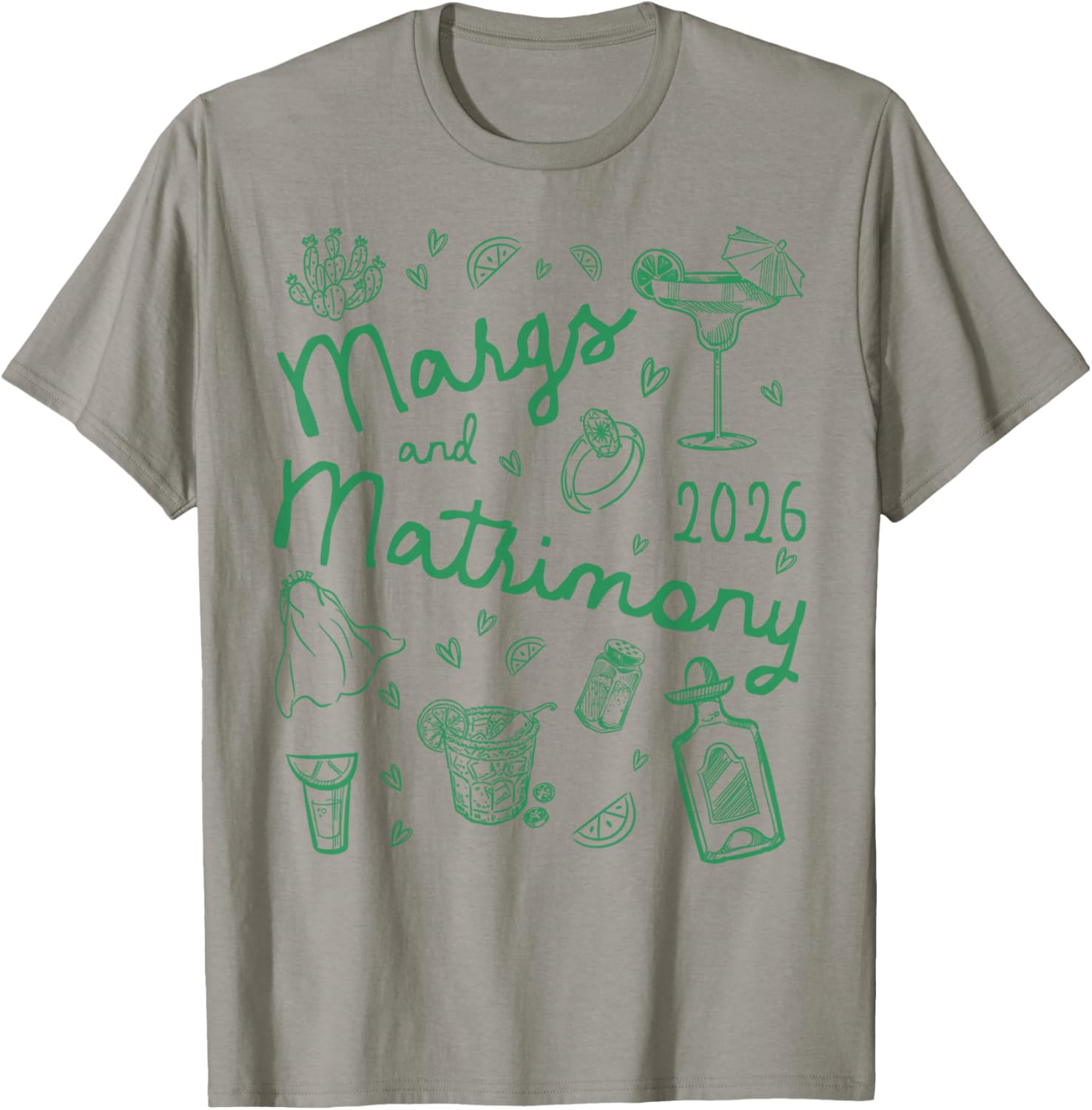 Margs and Matrimony Club 2026 Bachelorette Party Margarita T-Shirt - T-Shirt | Sand