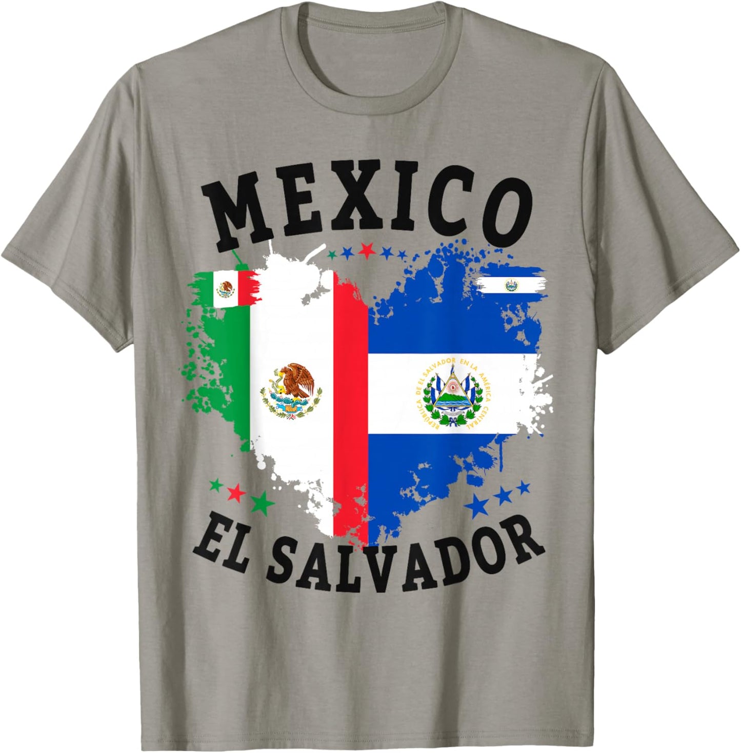 Mexico & Salvador Flag Costume Idea Salvadoreño T-Shirt - T-Shirt | Sand