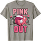 Pink Out Volleyball Breast Cancer Awareness Ribbon Volley T-Shirt - T-Shirt | Sand