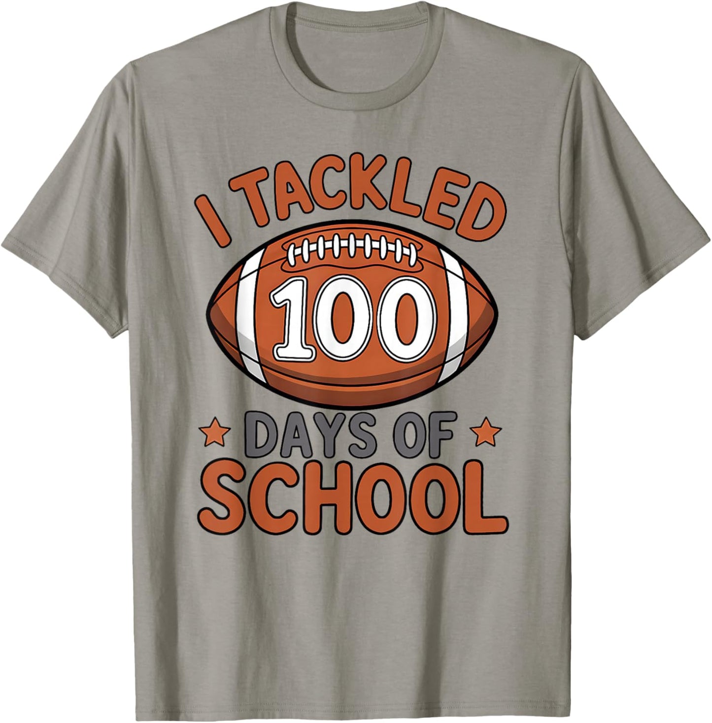 100th Day of School Football Boys Kids 100 Days of School T-Shirt - T-Shirt | Sand