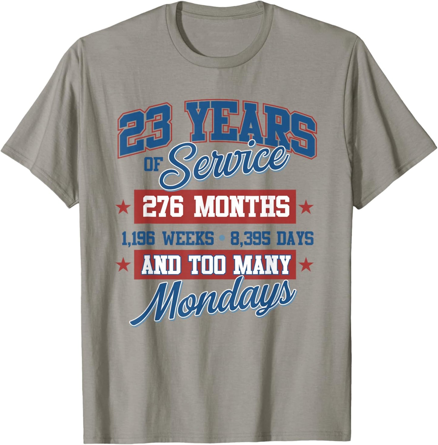 23 Year Retirement Present for 23 Years of Service T-Shirt - T-Shirt | Sand