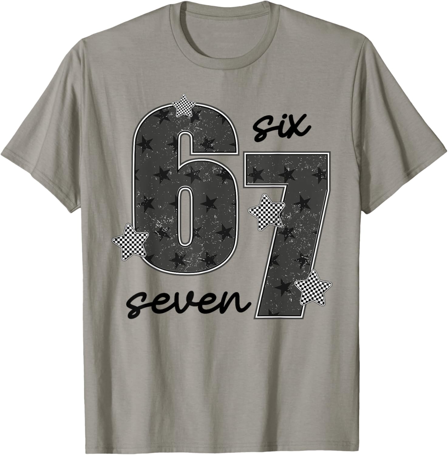 67 Meme Six Seven Gen Alpha Slang Preppy T-Shirt - T-Shirt | Sand