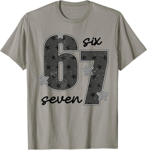 67 Meme Six Seven Gen Alpha Slang Preppy T-Shirt - T-Shirt | Sand