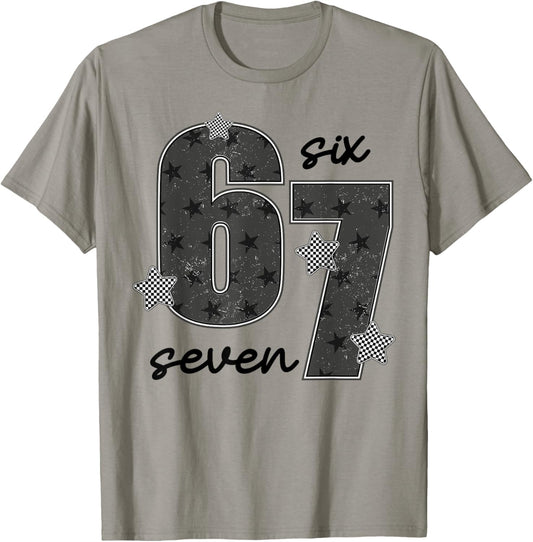 67 Meme Six Seven Gen Alpha Slang Preppy T-Shirt - T-Shirt | Sand