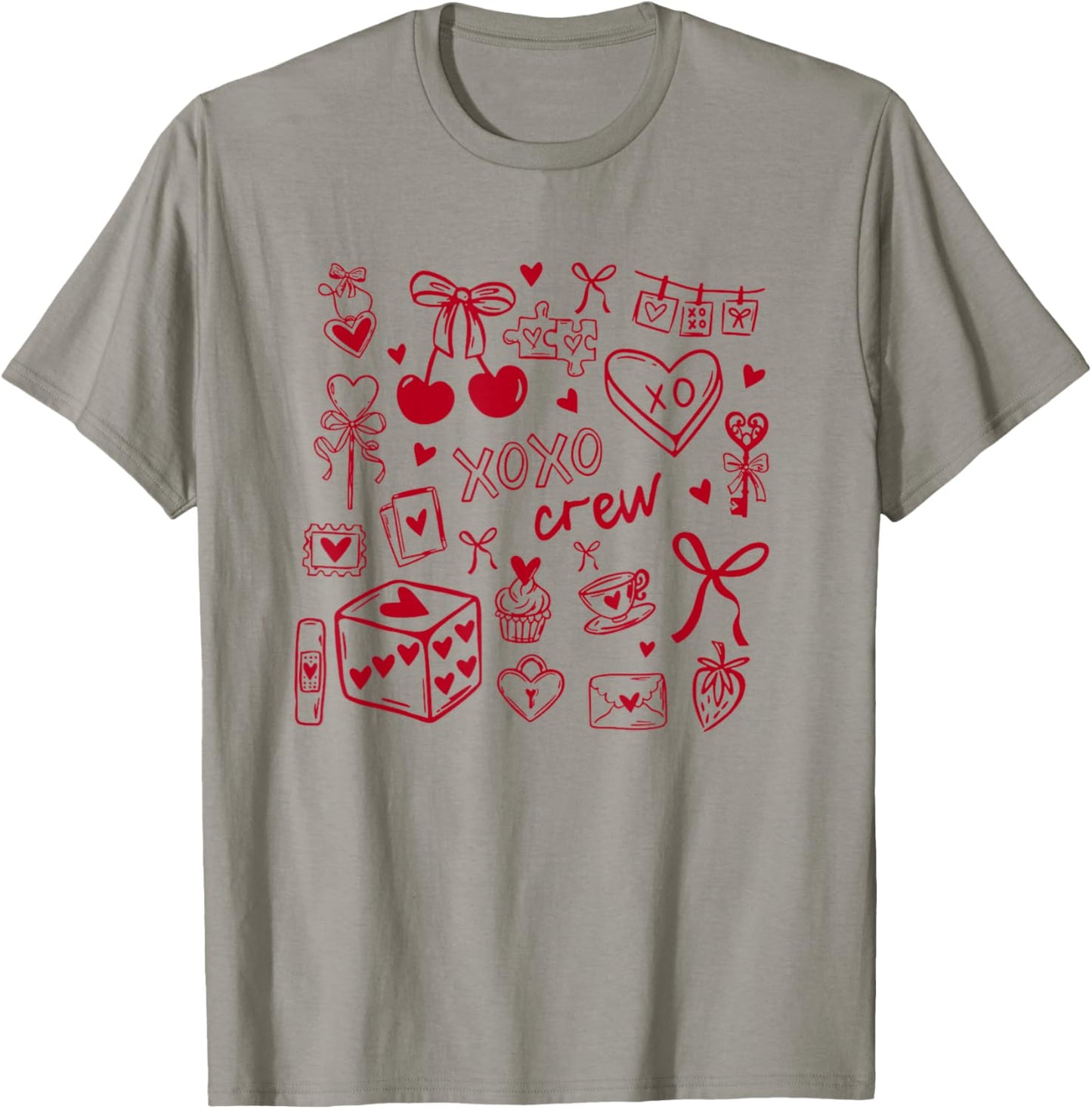 Women XOXO Crew Valentine's Day Galentine's Day Matching T-Shirt - T-Shirt | Sand