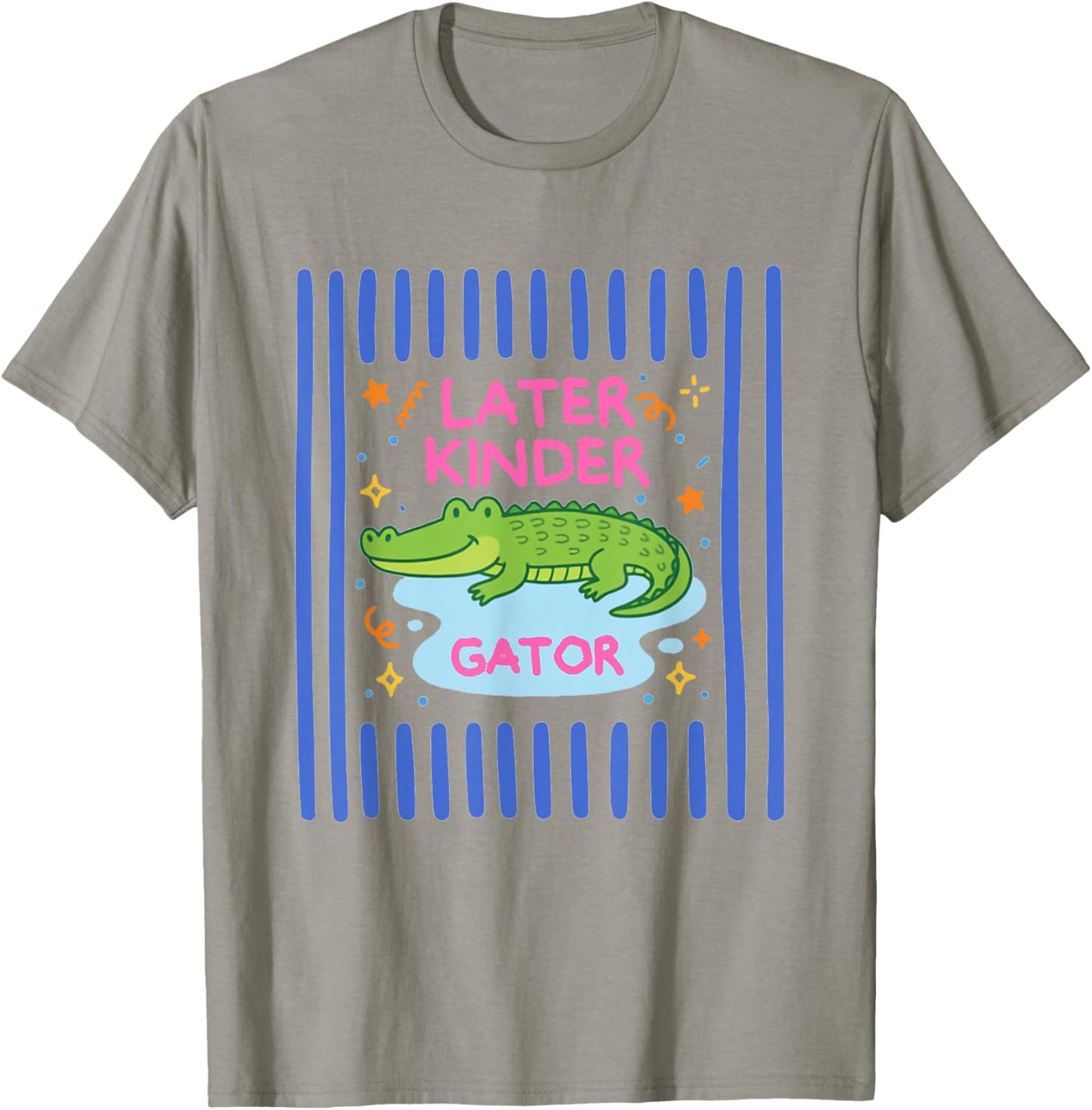 Later Kinder Grader Striped Last Day of School Summer Break T-Shirt - T-Shirt | Sand
