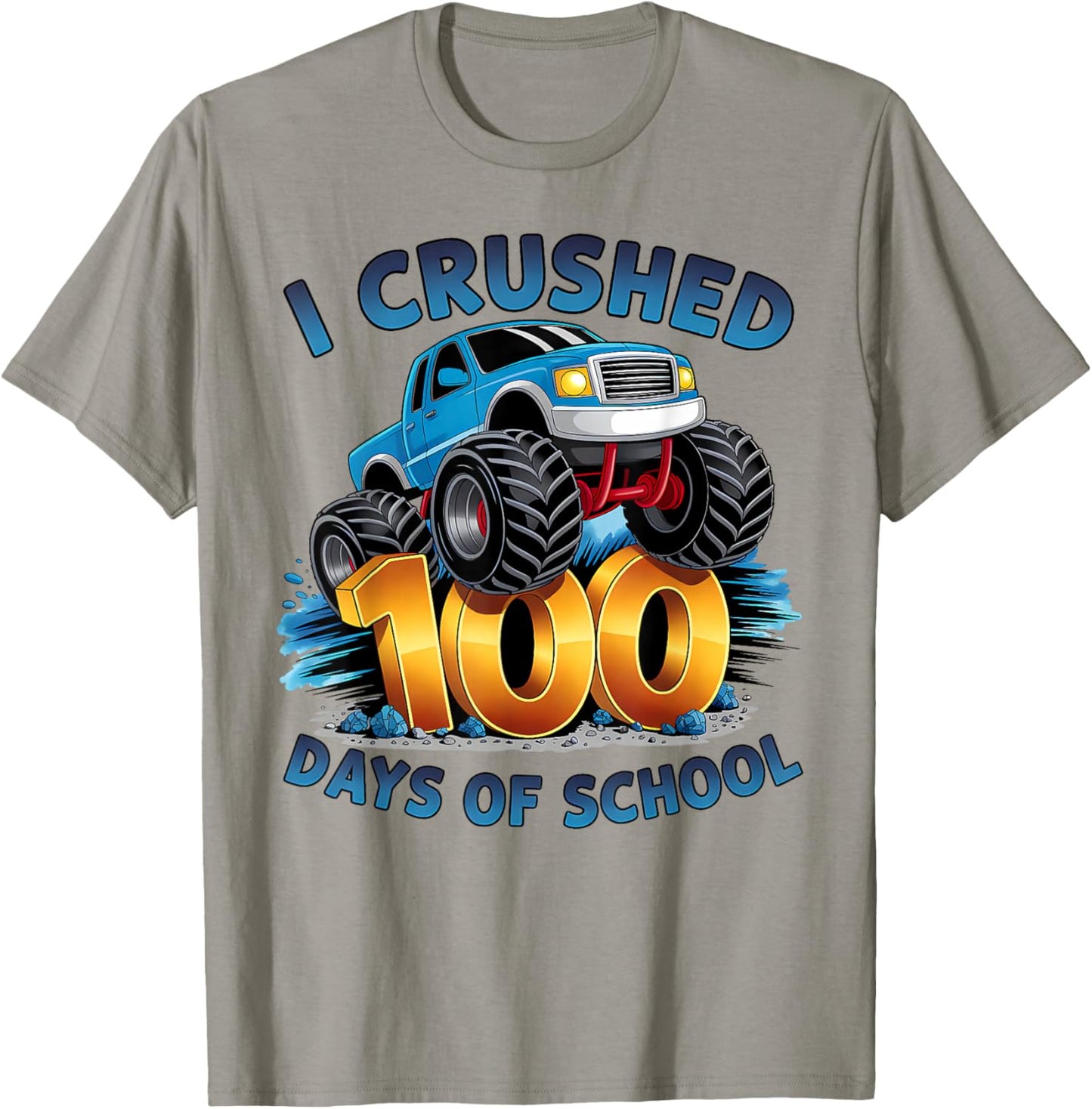 I Crushed 100 Days of School Boys Kids 100th Day of School T-Shirt - T-Shirt | Sand