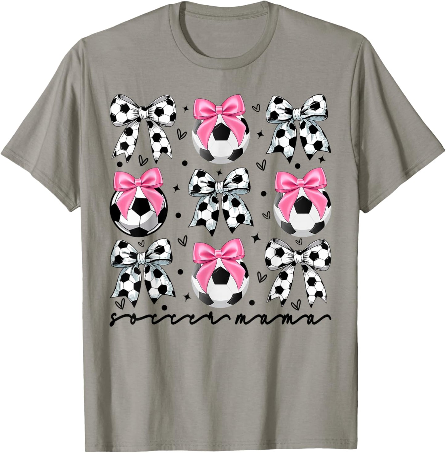 Coquette Soccer Bow Cute mom Soccer Mama T-Shirt - T-Shirt | Sand