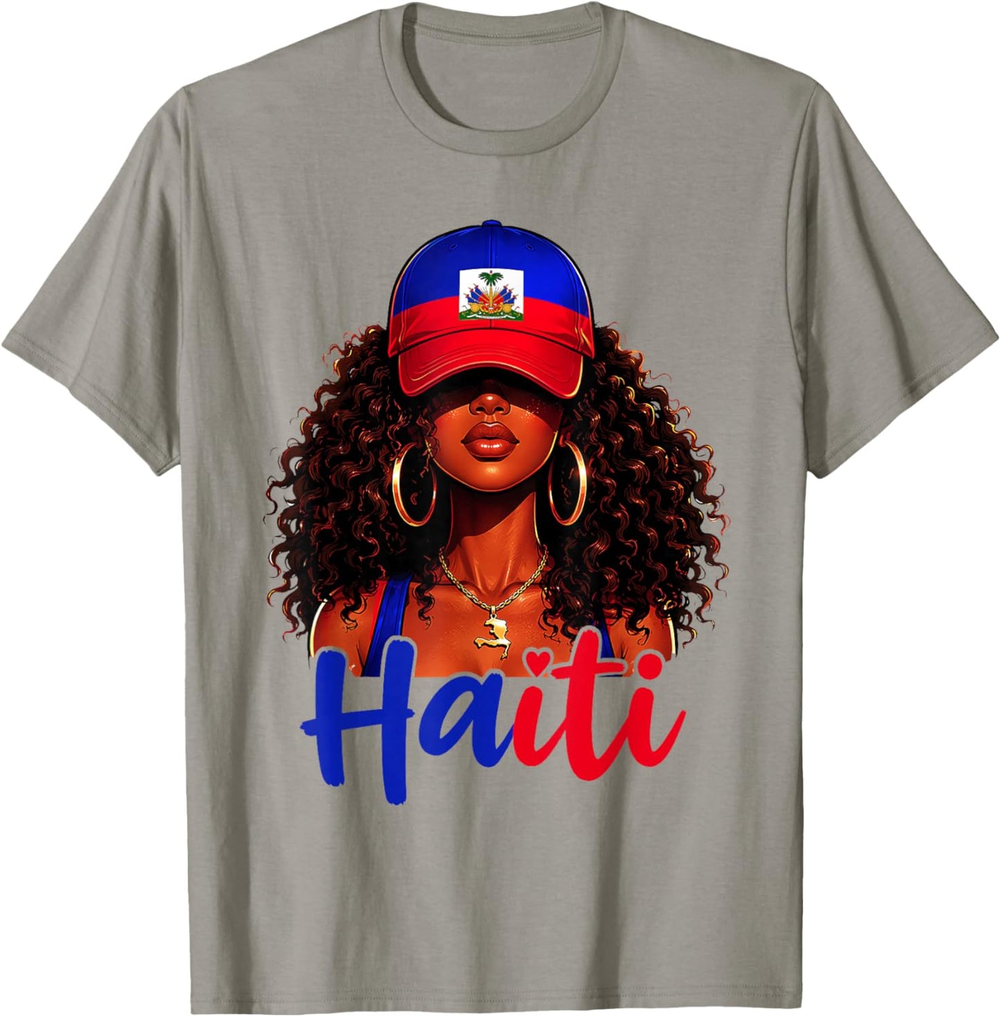 Haitian Princess Haiti Flag Melanin for Black Girls Women T-Shirt - T-Shirt | Sand