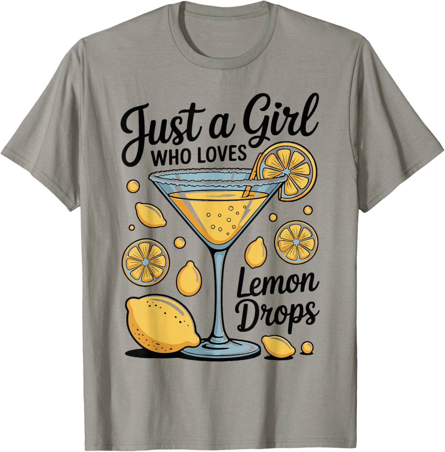 Martini Drinker Lemon Drop Cocktail Drinks T-Shirt - T-Shirt | Sand