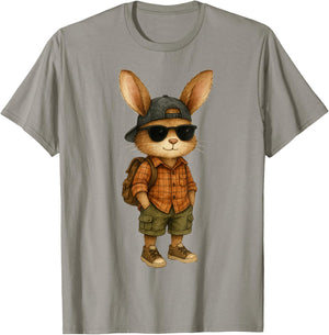 Easter Bunny Boys Sunglasses Cute Rabbit School Party Kids T-Shirt - T-Shirt | Sand
