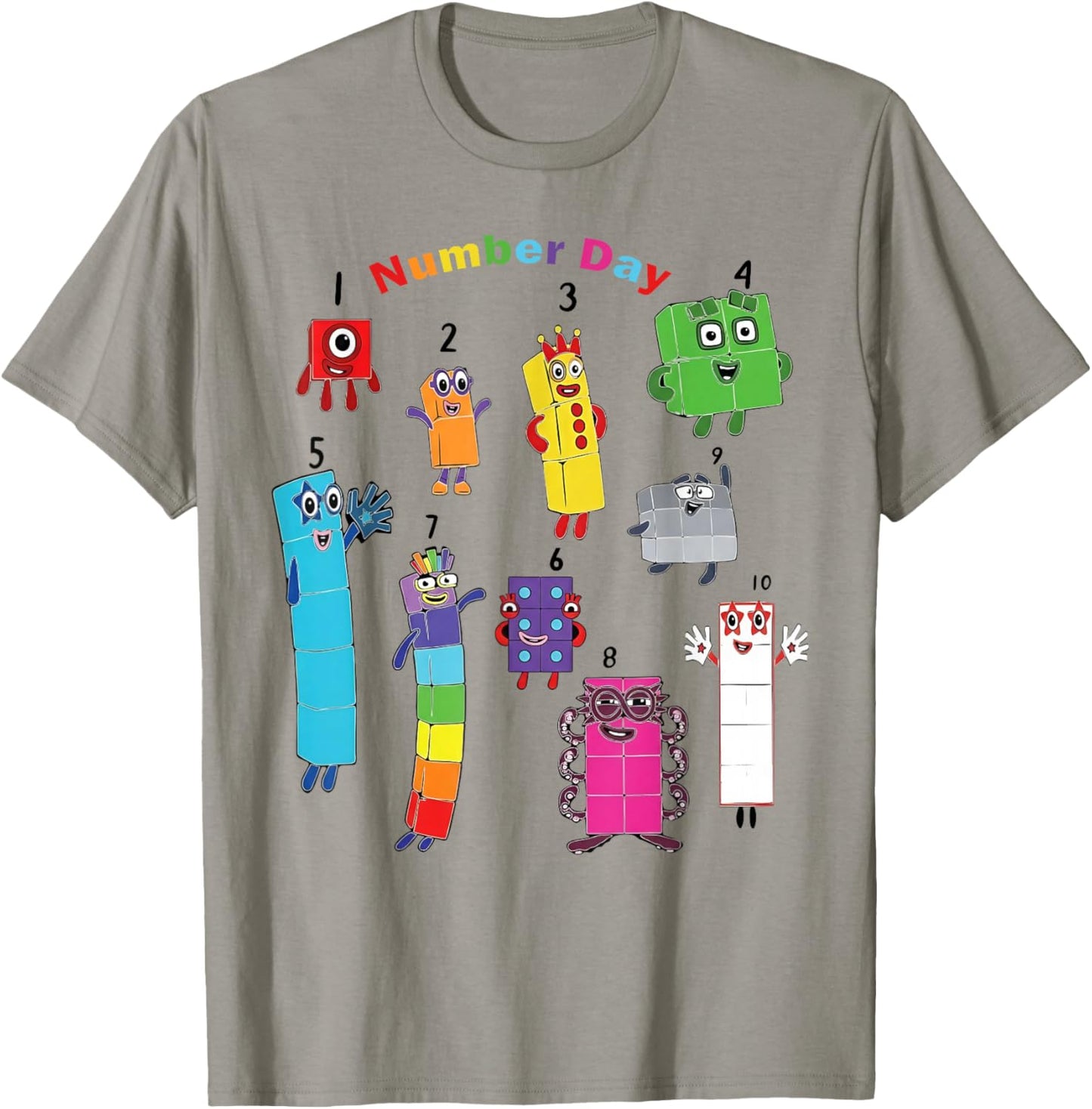 Numberblock Number Day Funny Happy Numbers T-Shirt - T-Shirt | Sand