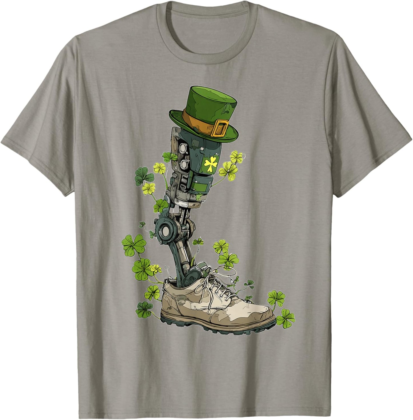 Amputee Prosthetic Amputated St. Patricks Day Pattys Day T-Shirt - T-Shirt | Sand