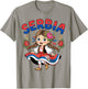 Cute Serbian Girl in Traditional Folk Dress for Kids T-Shirt - T-Shirt | Sand