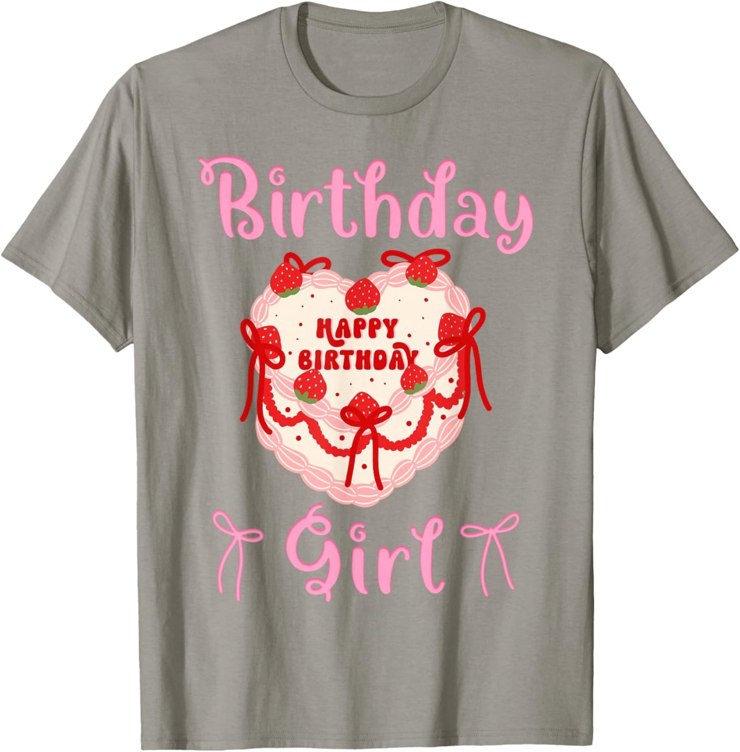 Happy Birthday Girl Coquette Bow for Daughter Sister Or Twin T-Shirt - T-Shirt | Sand