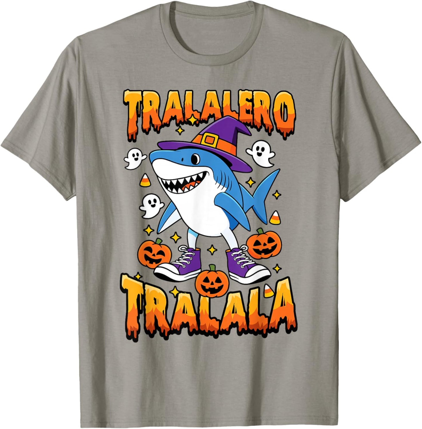 Halloween Shark Tralalero Tralala Italian Brainrot Meme Kids T-Shirt - T-Shirt | Sand