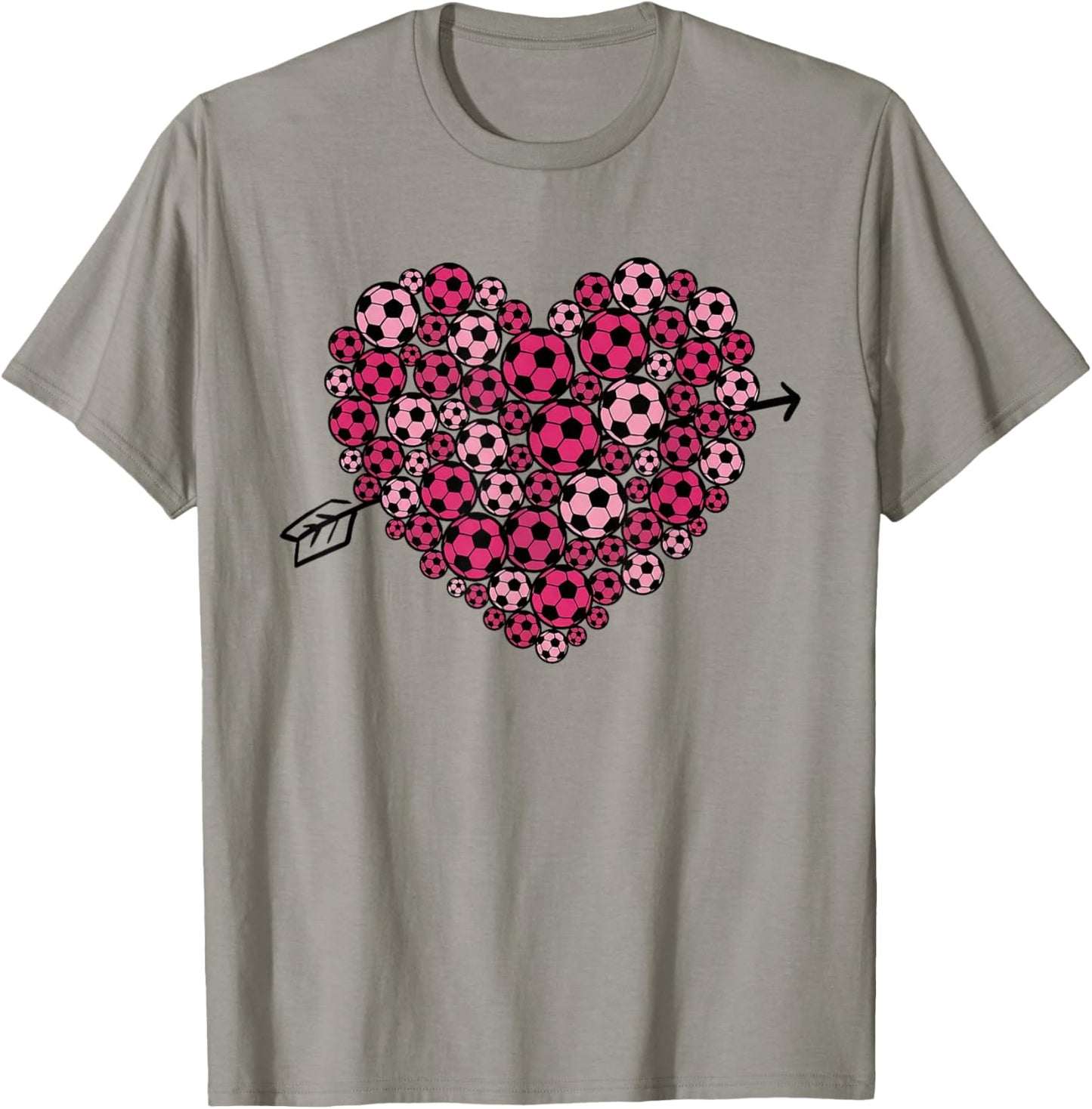 Valentine's Day Soccer Heart Sports Lover Women Girls Kids T-Shirt - T-Shirt | Sand