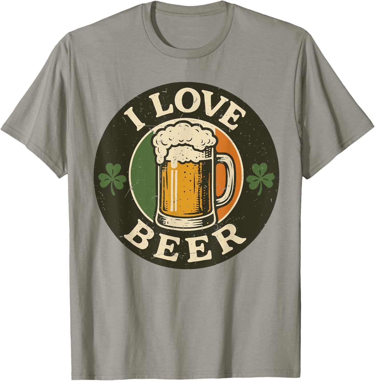 I Love Beer Funny St Patrick Day Drinking Team Women Men T-Shirt - T-Shirt | Sand