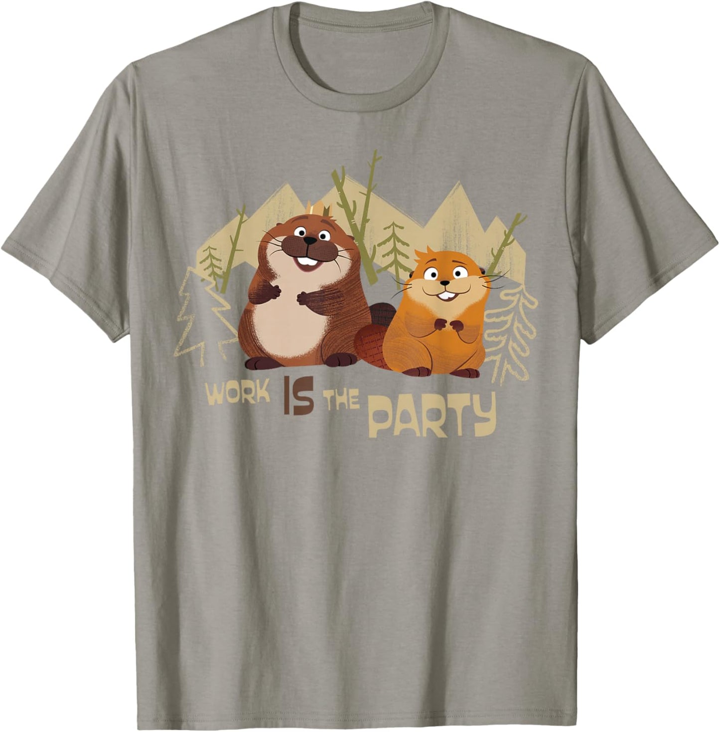 Disney Pixar Hoppers Work is The Party Retro Outdoors T-Shirt - T-Shirt | Sand