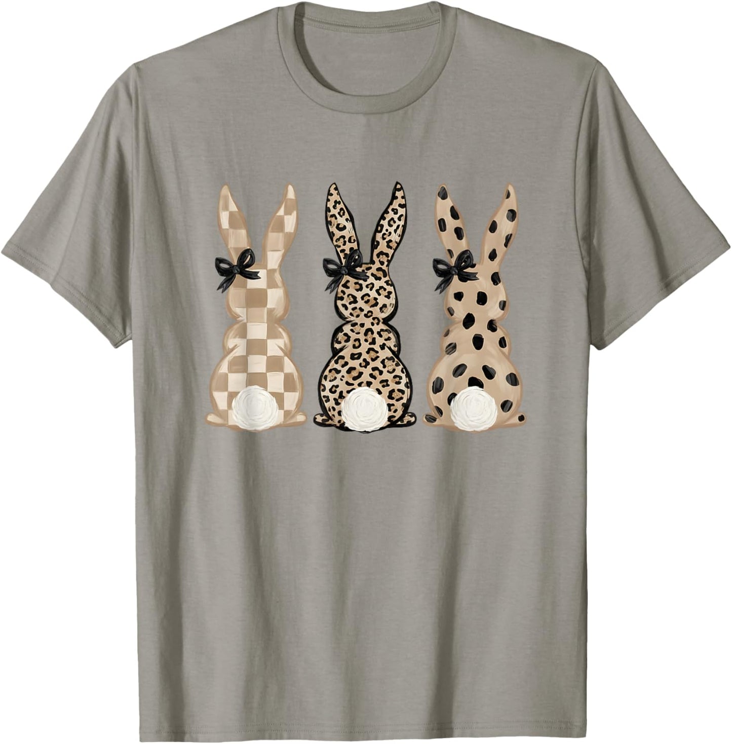 Cute Pink Leopard Eggs Happy Easter Bunny Rabbit T-Shirt - T-Shirt | Sand