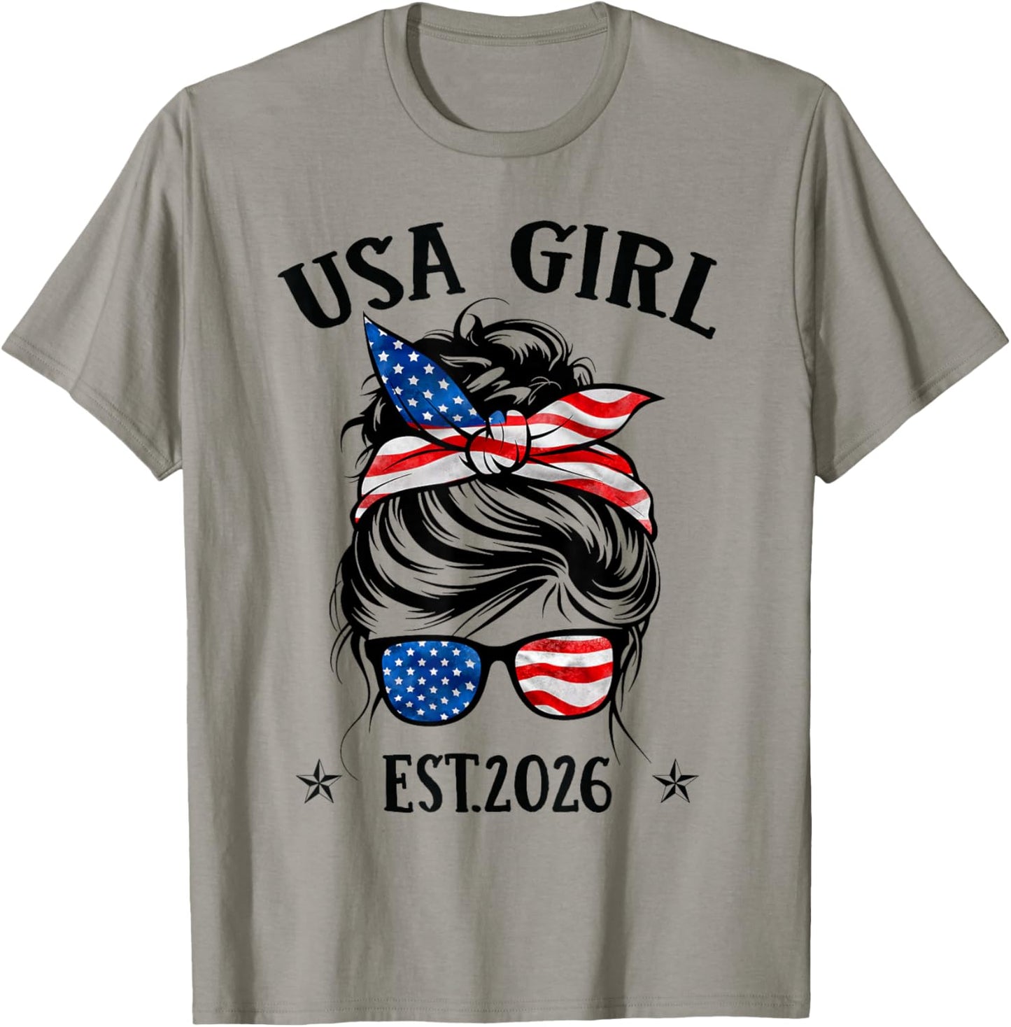 US Citizen Est 2026 New Citizenship American USA Girl 2026 T-Shirt - T-Shirt | Sand