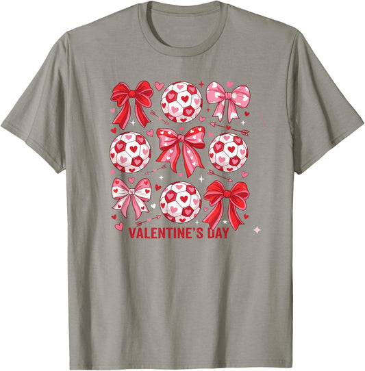 Love Soccer Women's Football Valentine's Day Design T-Shirt - T-Shirt | Sand
