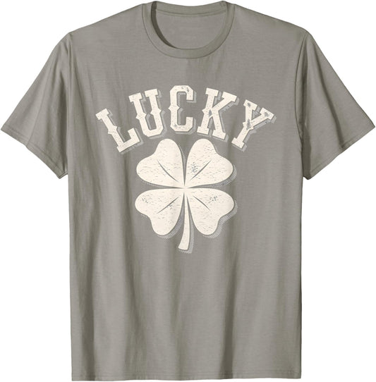 Vintage Lucky Shamrock Clover Leprechaun Irish Shenanigan T-Shirt - T-Shirt | Sand
