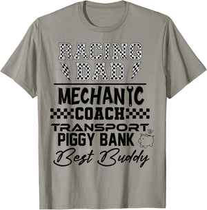 Racing Dad Mechanic Coach Transport Piggy Bank Best Buddy T-Shirt - T-Shirt | Sand