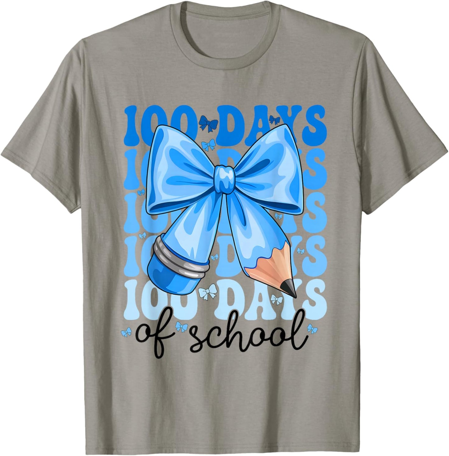 100 Days of School Coquette Bow 100th Day of School Boys T-Shirt - T-Shirt | Sand