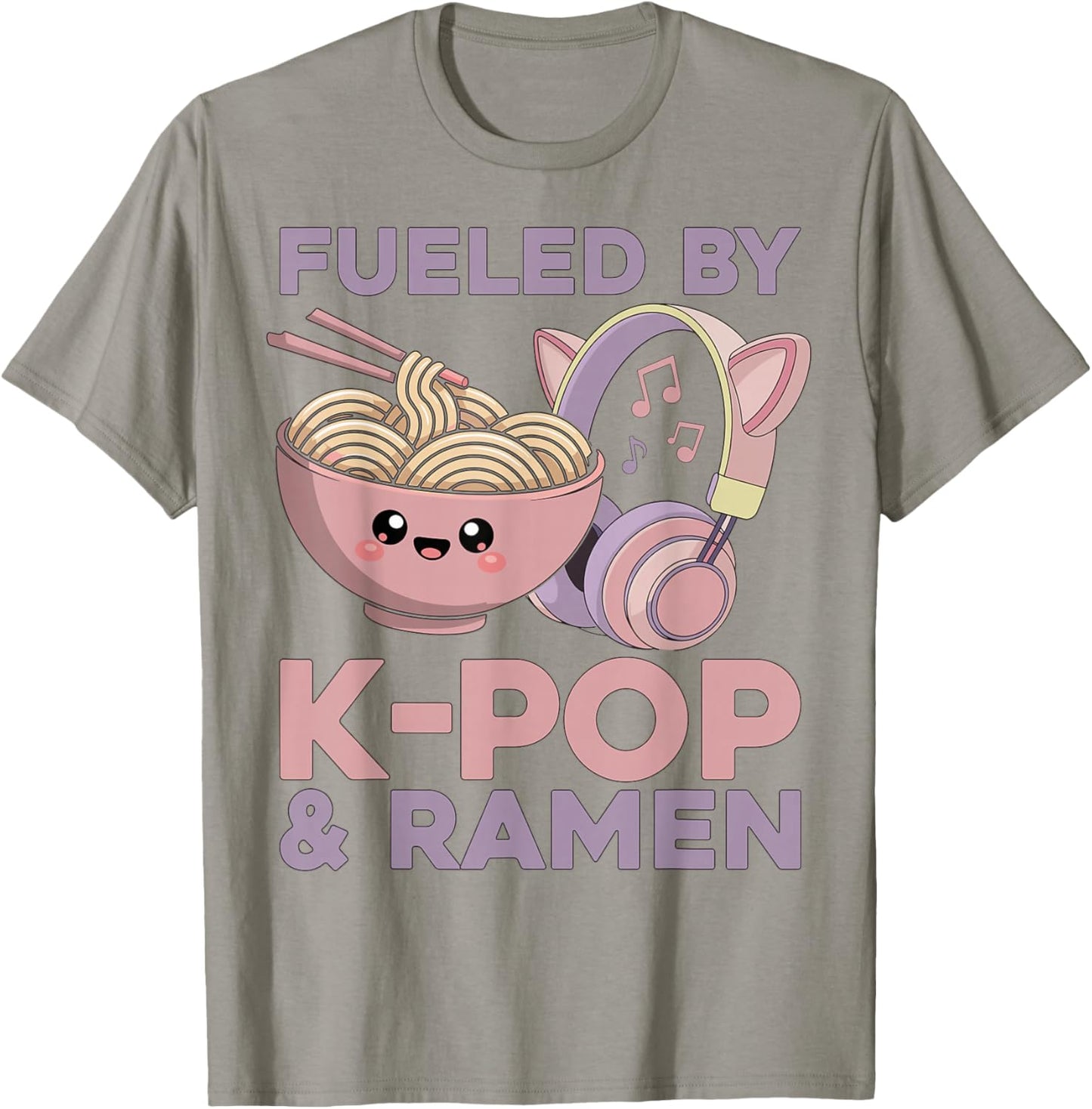 Ramen Kpop Fueled by K-Pop & Ramen K Pop T-Shirt - T-Shirt | Sand