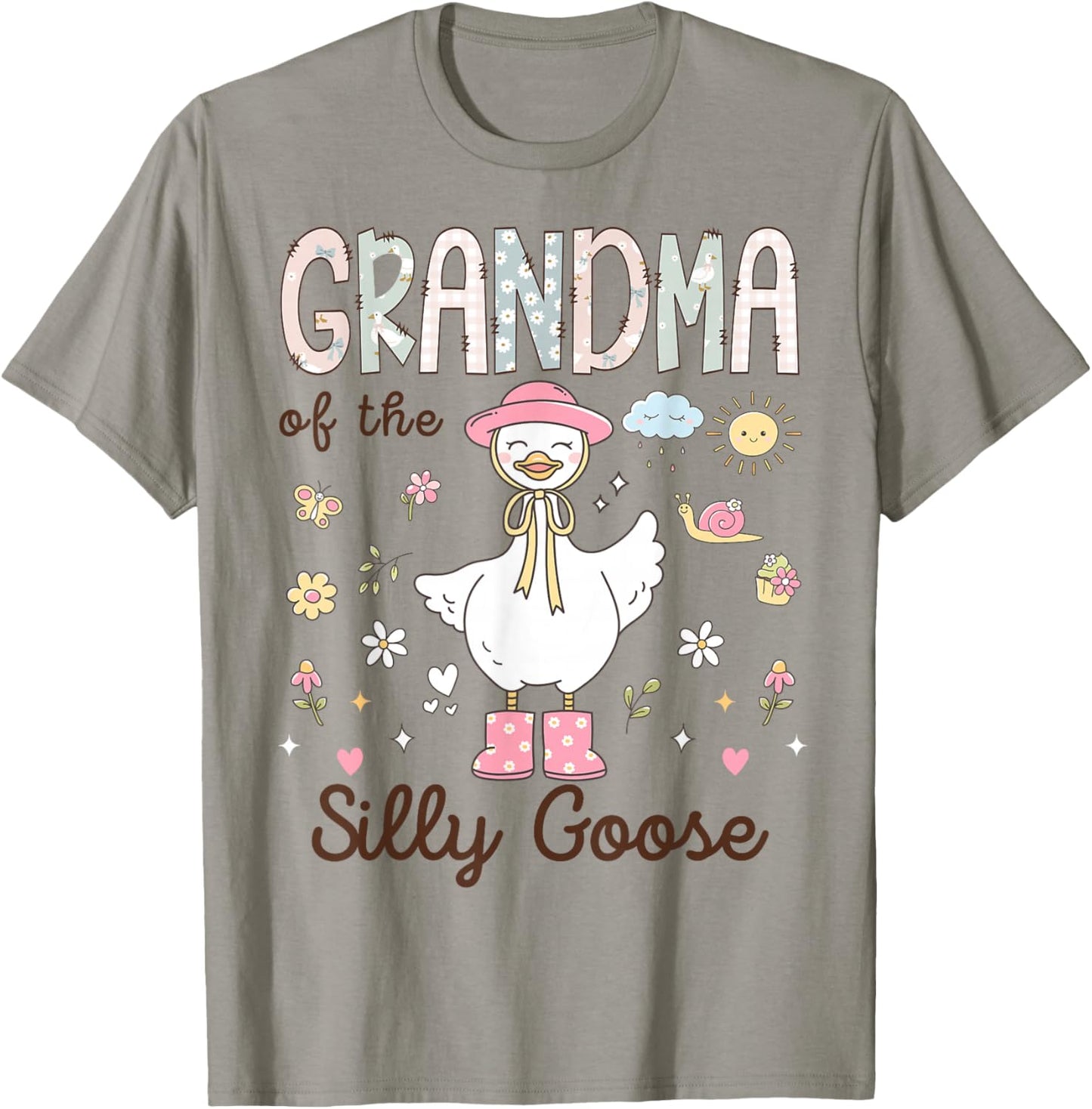 Grandma of The Silly Goose First Birthday Girl Family T-Shirt - T-Shirt | Sand