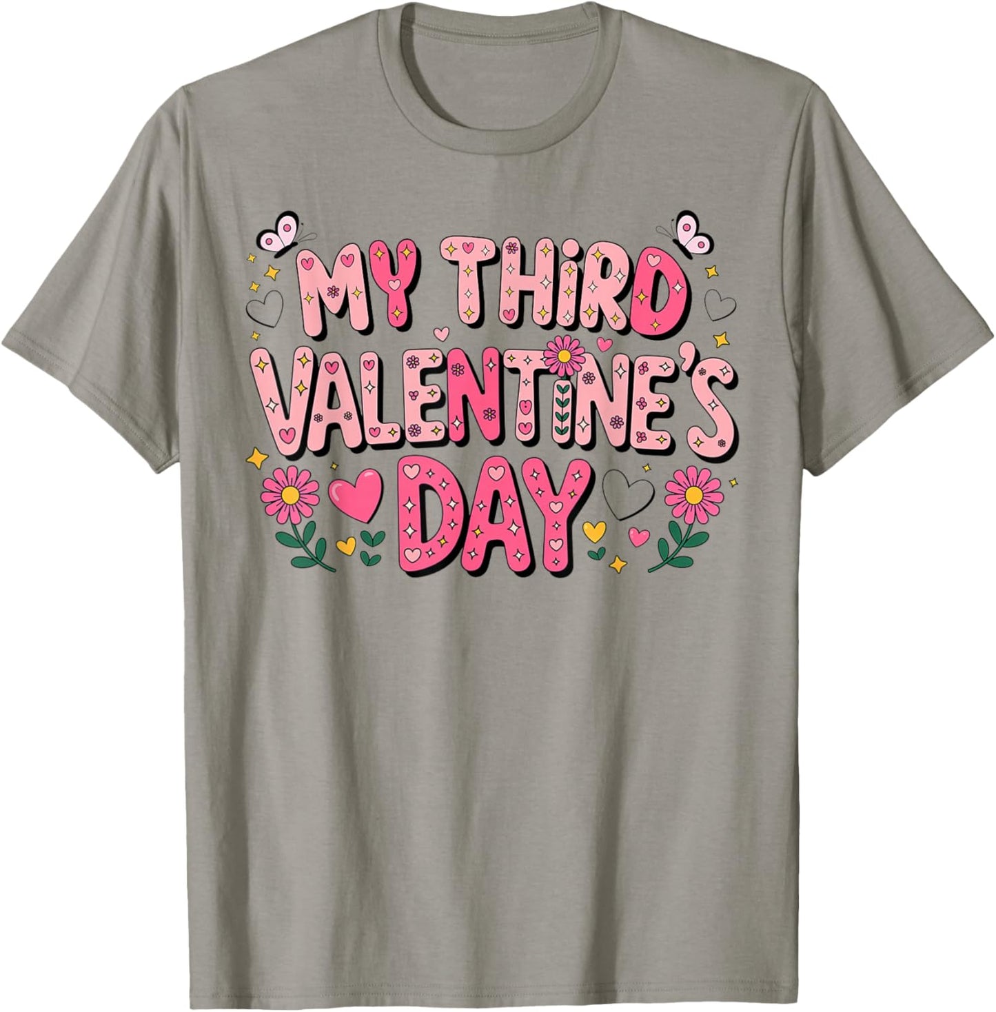 My Third Valentine Day Happy Couple 3rd Lovers Celebration T-Shirt - T-Shirt | Sand