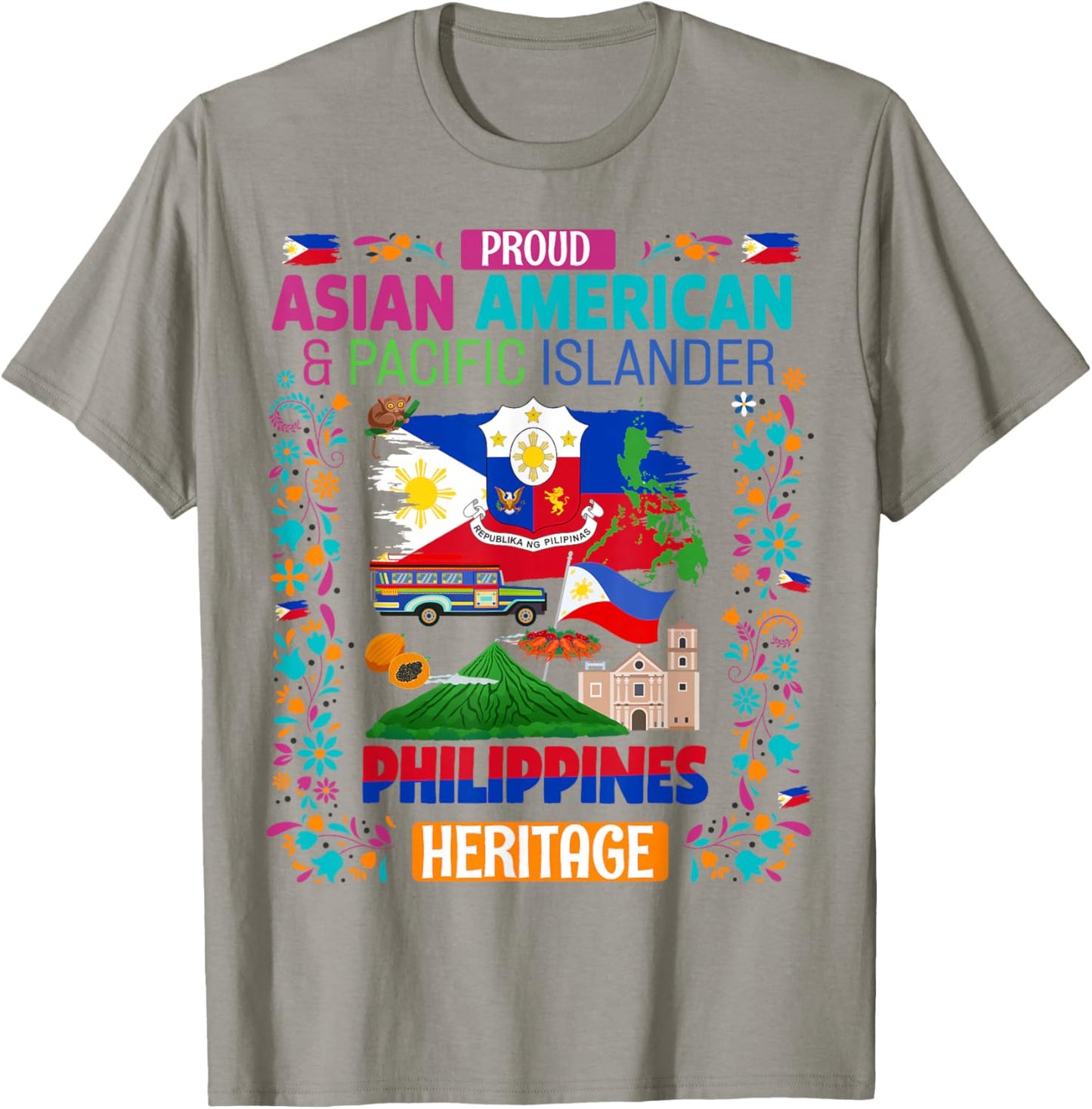 Asian American Heritage Filipino Kids Idea Philippines Flag T-Shirt - T-Shirt | Sand