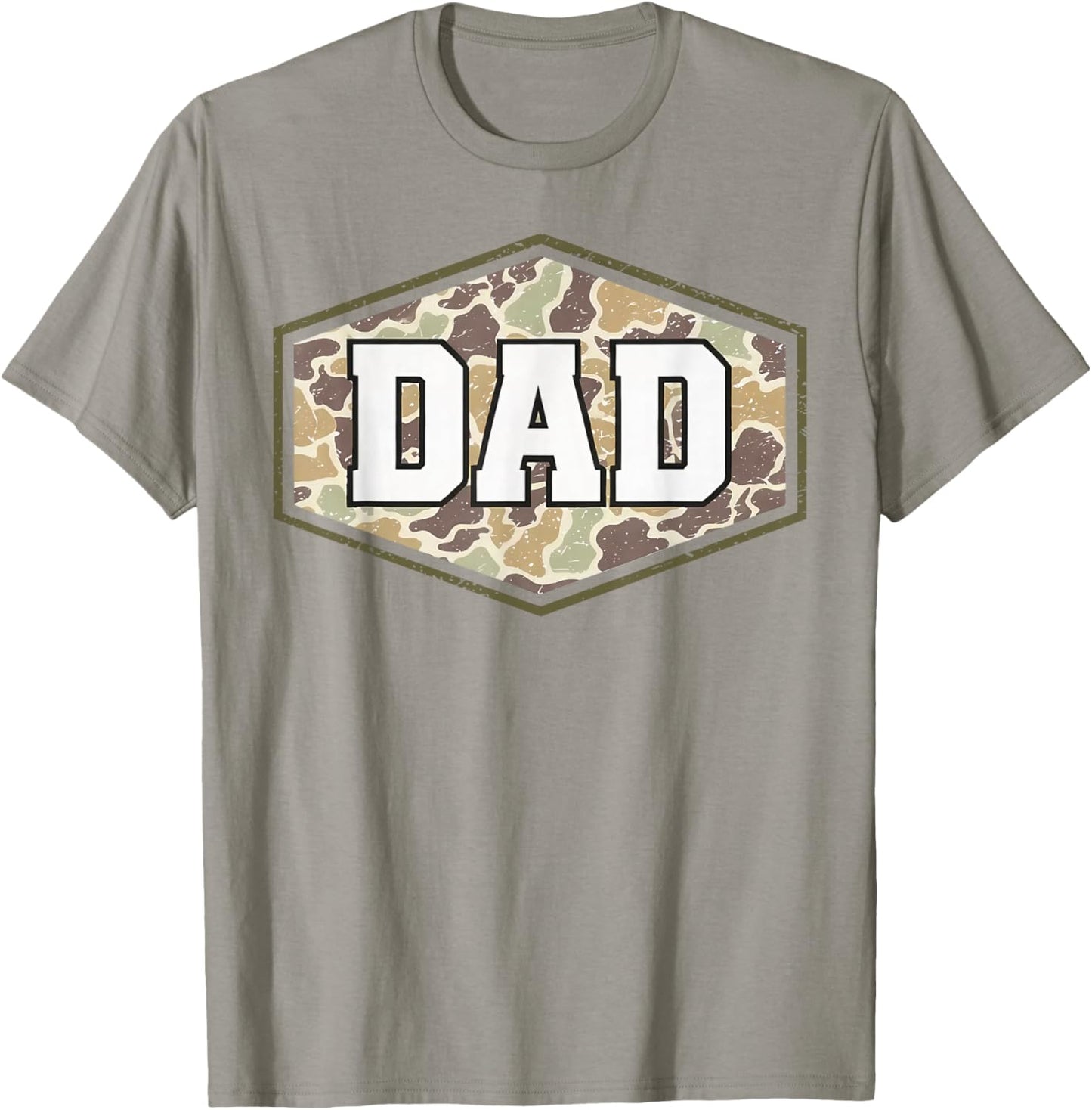 Retro Varsity Camo Dad Duck Hunting Camouflage Father’s Day T-Shirt - T-Shirt | Sand