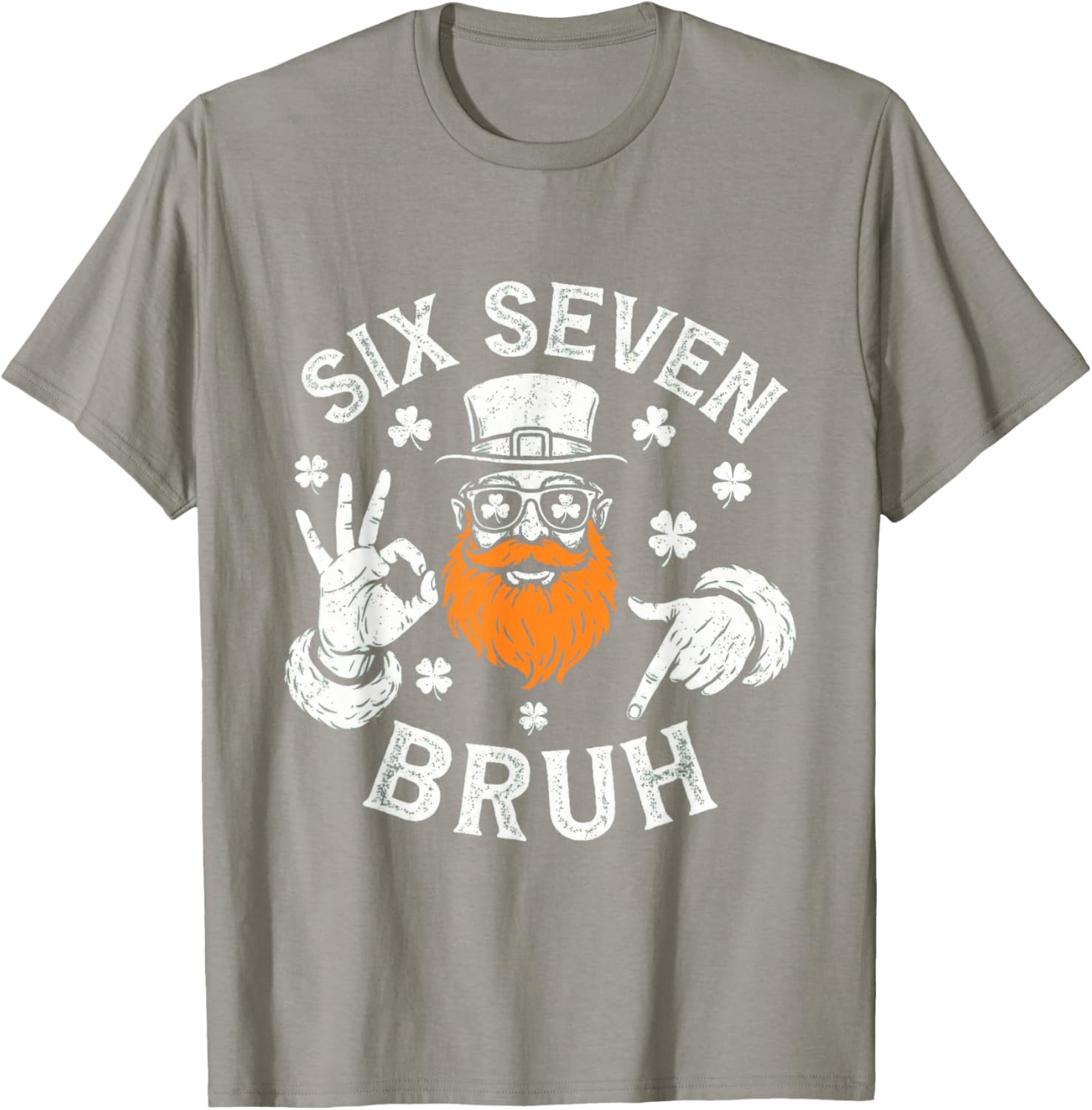 Boys st Patricks Day 67 Leprechaun Hands Six Seven Bruh Kids T-Shirt - T-Shirt | Sand
