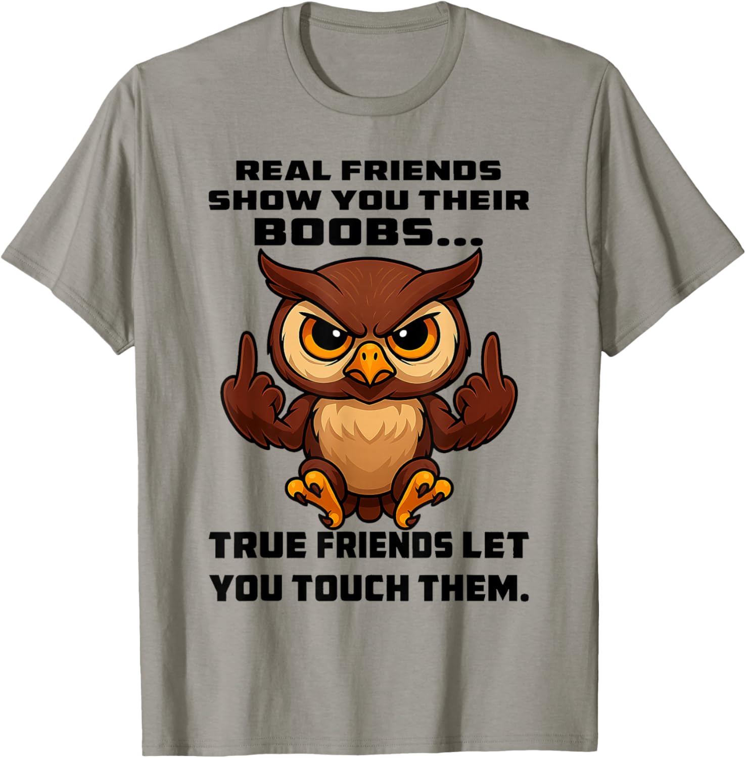 Owl - Real Friends Show You Their Boobs T-Shirt - T-Shirt | Sand