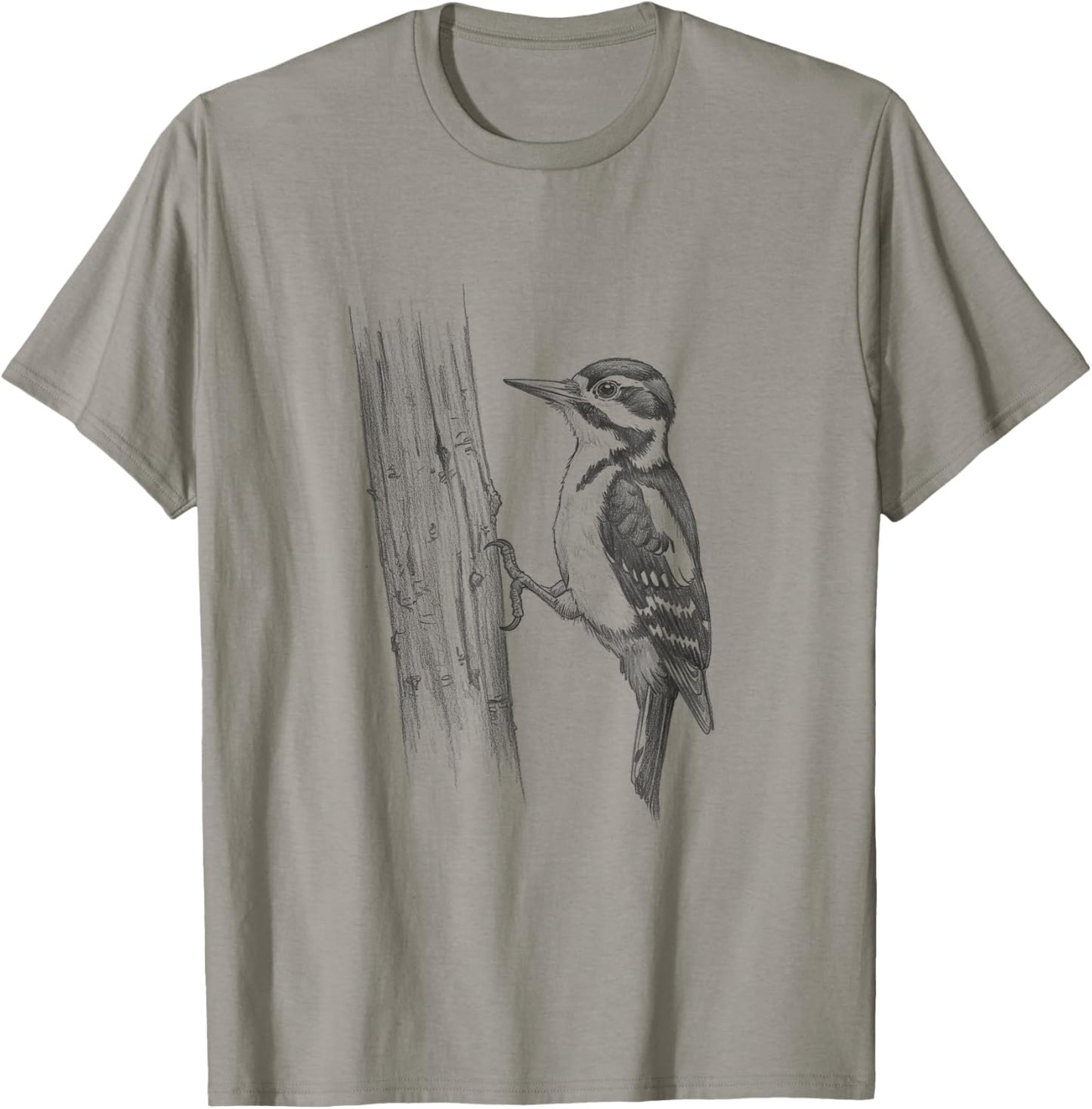 Vintage Woodpecker Drawing Design T-Shirt - T-Shirt | Sand